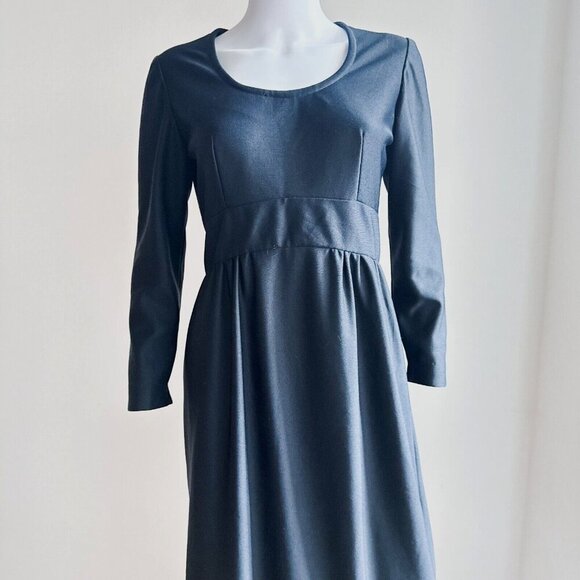 Vintage Black Embroidered Floral Maxi Dress S - Picture 5 of 9